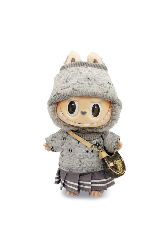 Labubu Macaron Blind Box + Labubu Light Grey French brands Outfit Edition