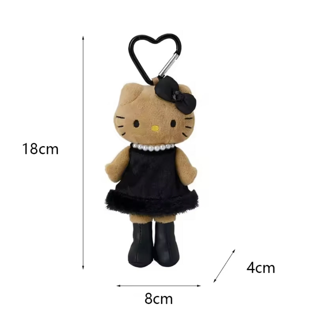 Kiddyland Gogo Gal Hello Kitty Tanned Long Leg Black Mascot Holder Keychain