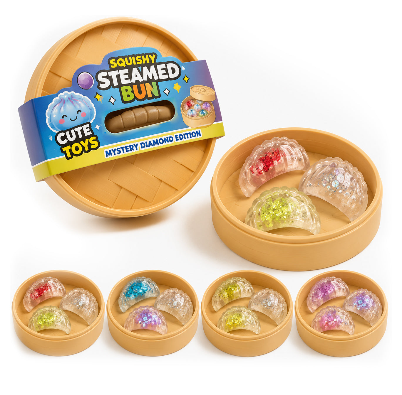 Crystal Shrimp Dumpling Sensory Squishy Toy Value Bundle