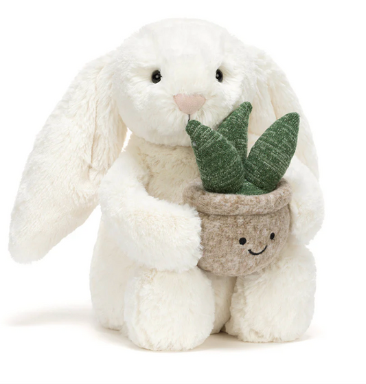 Jellycat Cream Bunny with Plant 23cm| In Stock Australia