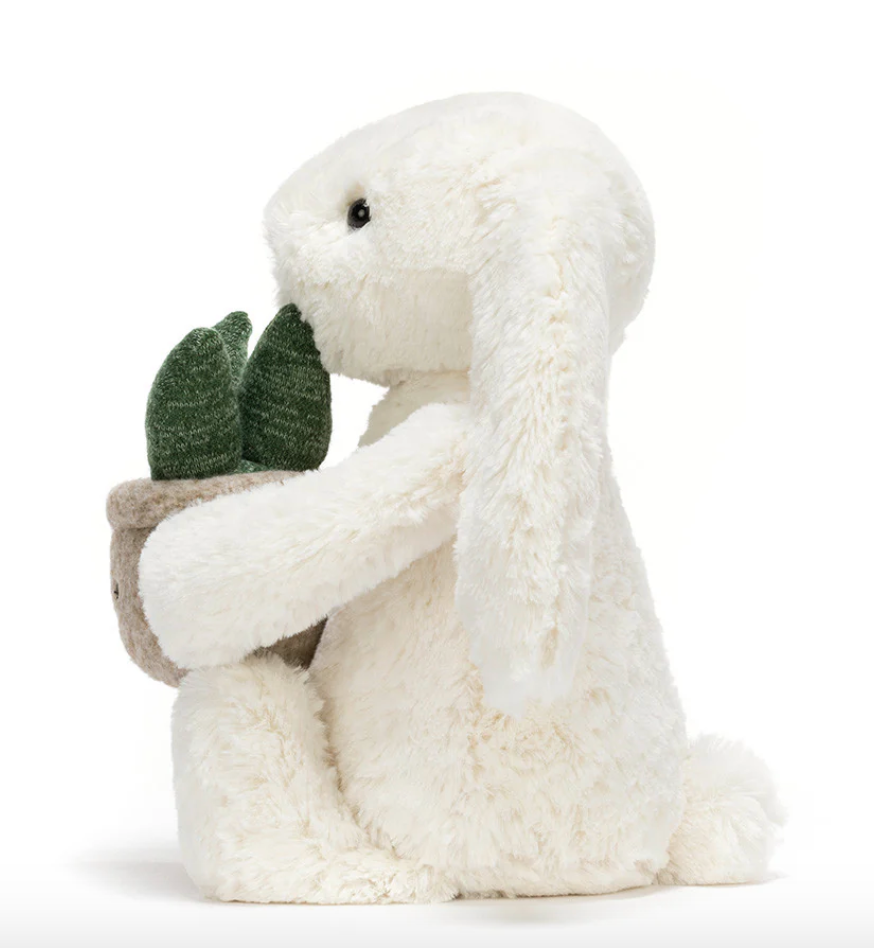 Jellycat Cream Bunny with Plant 23cm| In Stock Australia