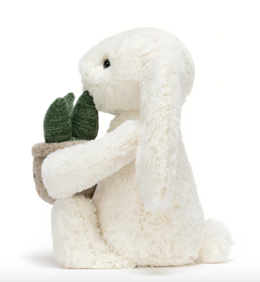 Jellycat Cream Bunny with Plant 23cm| In Stock Australia