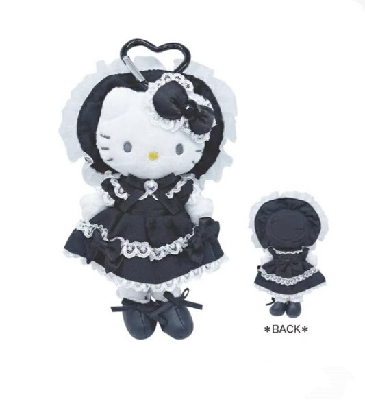 Sanrio Hello Kitty Style Up Mascot – Black & Pink Lolita Plush Charm / GOGOFUN