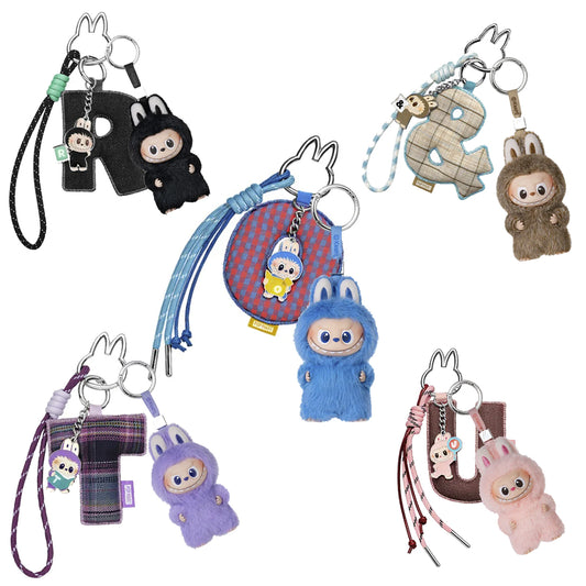 Pin for Love Mini Labubu Doll+Letter Pendant Combo (N-Z)