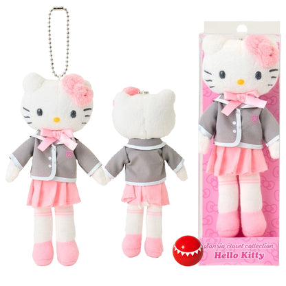 Hello Kitty Uniform Style Blazer Pleated Skirt Mascot Holder Long Leg Bag Charm Plush Keychain