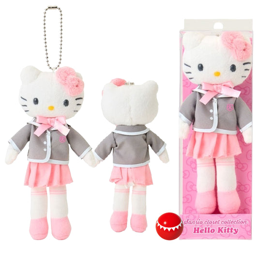 Hello Kitty Uniform Style Blazer Pleated Skirt Mascot Holder Long Leg Bag Charm Plush Keychain