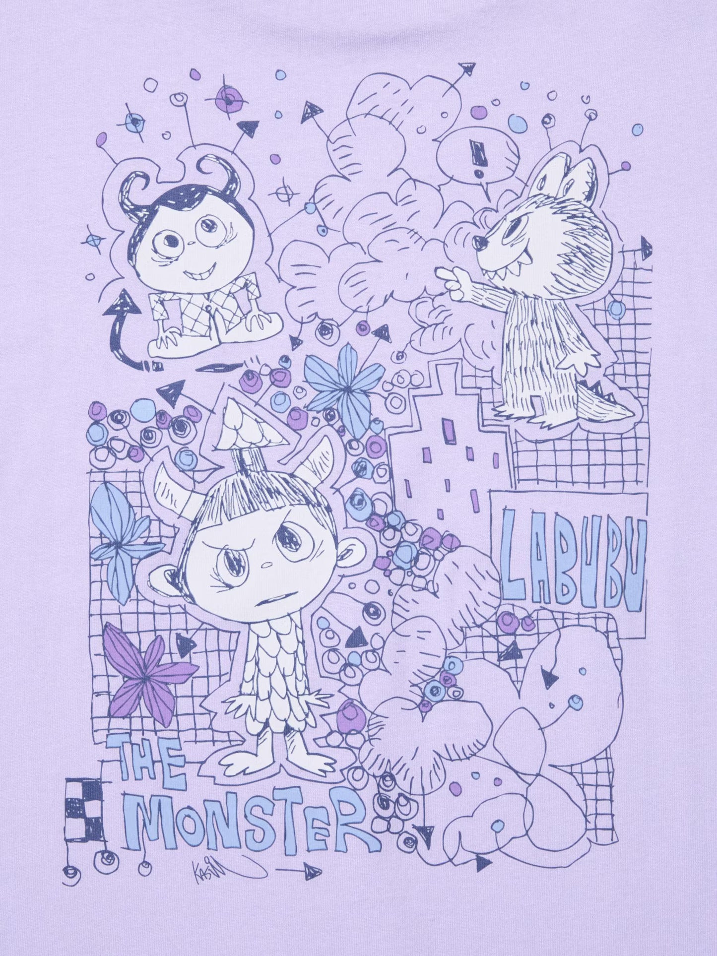 Purple KIDS Labubu POP MART UT Graphic T-Shirt