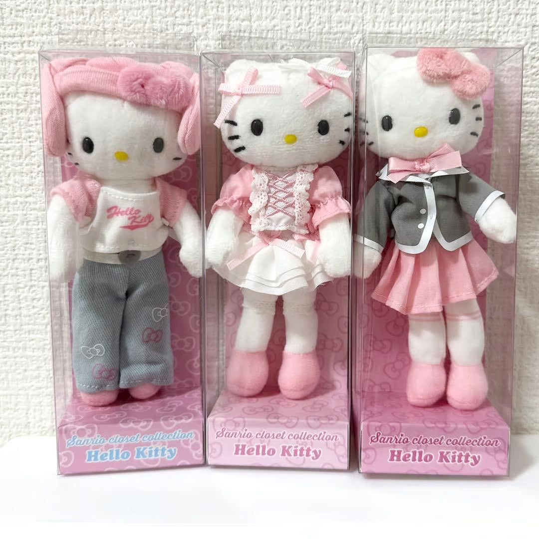 Sanrio Closet Collection Hello Kitty Girly Style Mascot Holder Plush Keychain