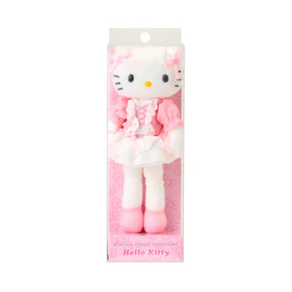 Sanrio Closet Collection Hello Kitty Girly Style Mascot Holder Plush Keychain