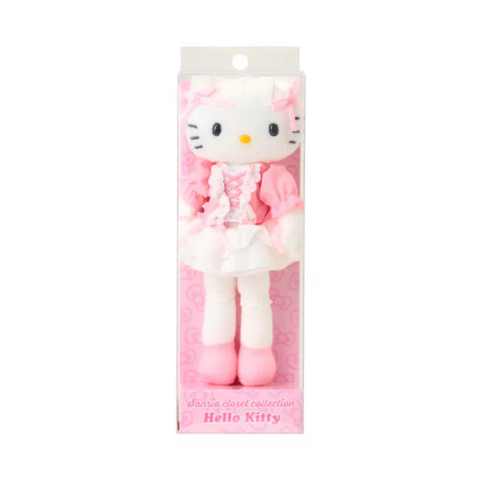 Sanrio Closet Collection Hello Kitty Girly Style Mascot Holder Plush Keychain
